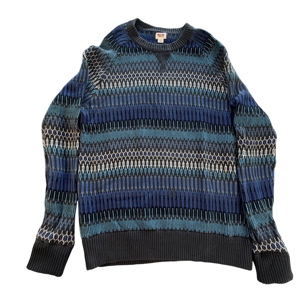 Mossimo Supply Co Sweater Mens Large Multicolor Crewneck Knit Striped Pullover
